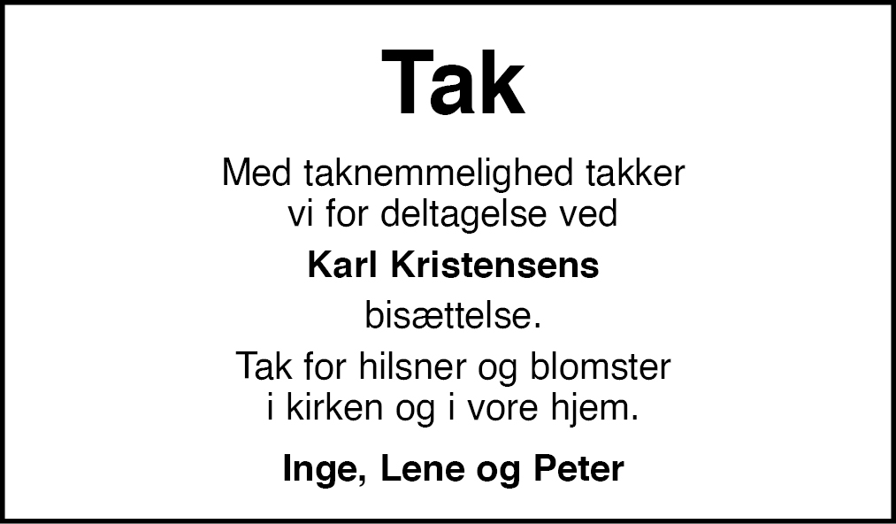 Tak Karl Kristensen
